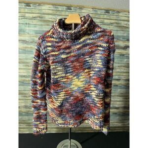 Reitmans Sweater Size M Multi Color Excellent Chunky Knit Mock Neck Space Dye